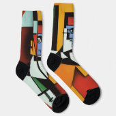 Abstracte Bartender Cubist Socks Sokken (Rechts)