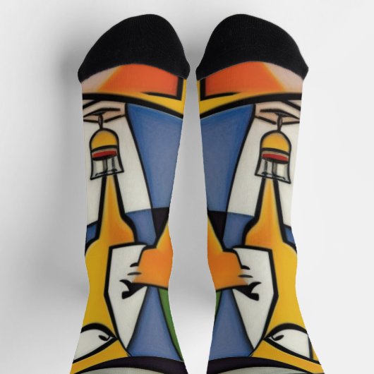 Abstracte Bartender Cubist Socks Sokken (Top)