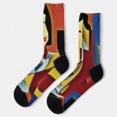 Abstracte Bartender Cubist Socks Sokken (Links)