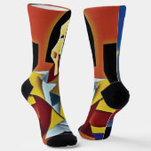 Abstracte Bartender Cubist Socks Sokken (Gebogen)