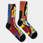 Abstracte Bartender Cubist Socks Sokken (Rechts)