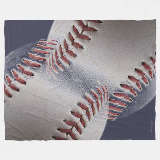 Abstracte basisballen (blauwe achtergrond) fleece deken (Voorkant (Horizontaal))