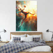 Abstracte basketbalspeler - Krachtige sportkunst Canvas Afdruk (Insitu (Slaapkamer))