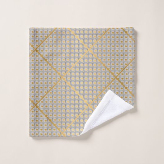 ABSTRACTE BATHROOM-TOWEKKEN MET RETRO GOLD GRAY BAD HANDDOEK (Wasdoekje)