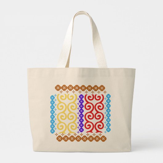 Abstracte Batik3 Grote Tote Bag (Achterkant)