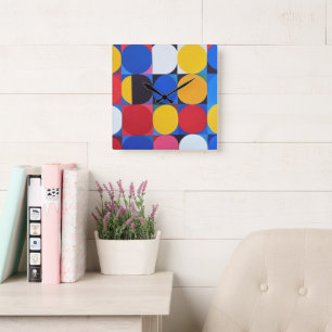 Abstracte Bauhaus geometrische kunst Vierkante Klok