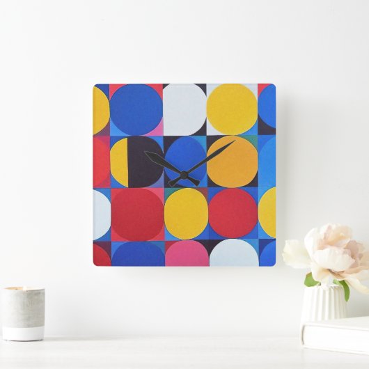 Abstracte Bauhaus geometrische kunst Vierkante Klok (Huis)