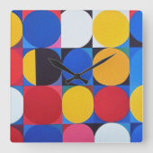 Abstracte Bauhaus geometrische kunst Vierkante Klok (Voorkant)