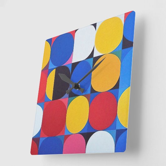 Abstracte Bauhaus geometrische kunst Vierkante Klok (Hoek)