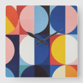 Abstracte Bauhaus geometrische kunst Vierkante Klok (Voorkant)