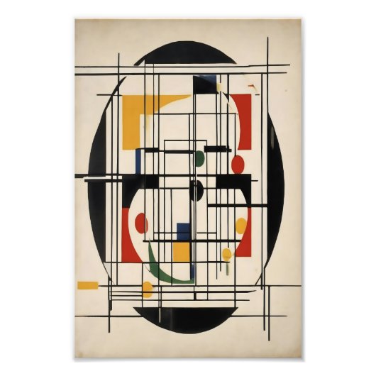 Abstracte Bauhaus geometrische moderne minimalisti Foto Afdruk (Voorkant)