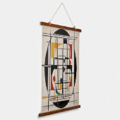 Abstracte Bauhaus geometrische moderne minimalisti Hangend Wandkleed (Gebogen)