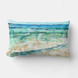 Abstracte beach art-golven kussen