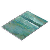 Abstracte Beach Blauwgroen Green Gold Art Notitieboek (Linkerzijde)
