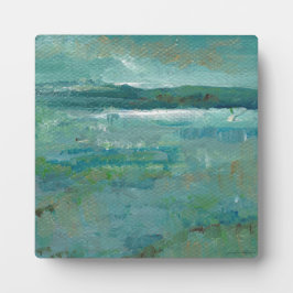 Abstracte Beach Coastal Art Blues Teals Fotoplaat