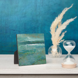 Abstracte Beach Coastal Art Blues Teals Fotoplaat