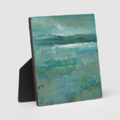 Abstracte Beach Coastal Art Blues Teals Fotoplaat (Voorkant)