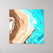 Abstracte Beach Fluid Art Canvas Afdruk (Voorkant)