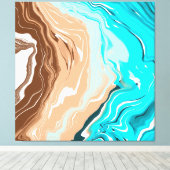 Abstracte Beach Fluid Art Canvas Afdruk (Insitu (Houten vloer))