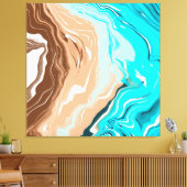 Abstracte Beach Fluid Art Canvas Afdruk (Insitu (Woonkamer))