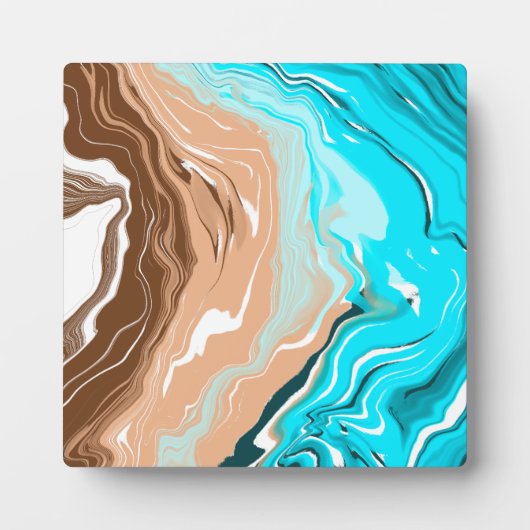 Abstracte Beach Fluid Art Fotoplaat (Voorkant)