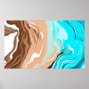 Abstracte Beach Fluid Art Poster