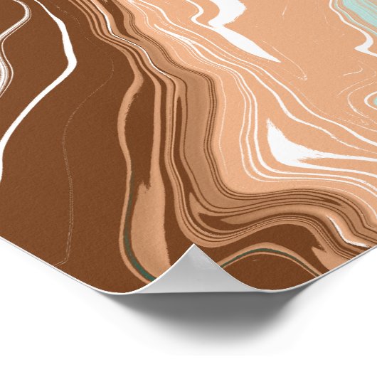 Abstracte Beach Fluid Art Poster (Hoek)