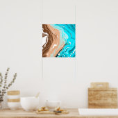 Abstracte Beach Fluid Art Poster (Keuken)