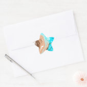 Abstracte Beach Fluid Art Ster Sticker (Envelop)