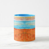 Abstracte Beach Oranje Blue Art Mok (Midden)