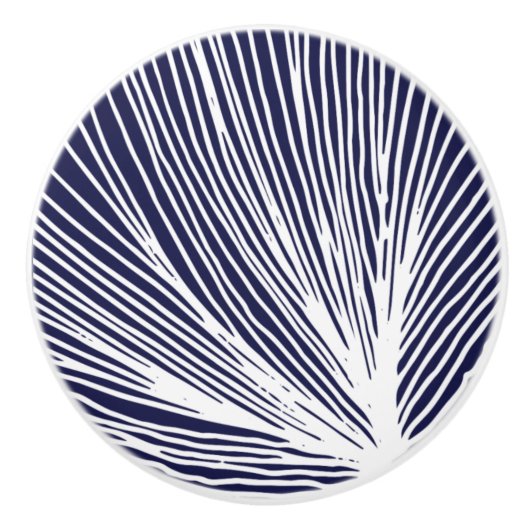 Abstracte Beach Scallop Seashell Keramische Knop (Voorkant)