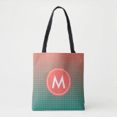Abstracte Beach Sunset Color Blend Monogram naam Tote Bag (Voorkant)