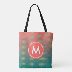 Abstracte Beach Sunset Color Blend Monogram naam Tote Bag