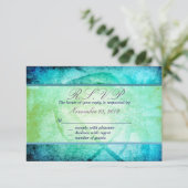 Abstracte Beach Waterverf Responskaarten RSVP Kaartje (Staand voorkant)