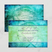 Abstracte Beach Waterverf Responskaarten RSVP Kaartje (Voorkant / Achterkant)