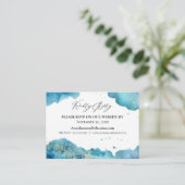 *~* Abstracte Beach Wave Wedding Website RSVP Informatiekaartje (Staand voorkant)