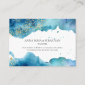 *~* Abstracte Beach Wave Wedding Website RSVP Informatiekaartje (Achterkant)