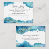 *~* Abstracte Beach Wave Wedding Website RSVP Informatiekaartje (Voorkant / Achterkant)