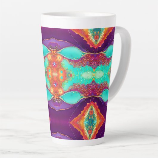  Abstracte Beachy Art Latte Mok (Rechterhoek)