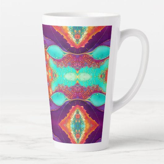  Abstracte Beachy Art Latte Mok (Rechts)