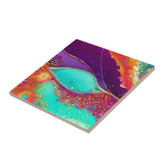  Abstracte Beachy Art Tegeltje (Zijkant)