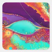 Abstracte Beachy Art Vierkante Sticker (Voorkant)