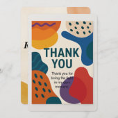 Abstracte bedankkaart - oprechte boodschap met een (Voorkant / Achterkant)