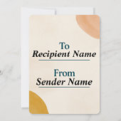 Abstracte bedankkaart - oprechte boodschap met een (Achterkant)