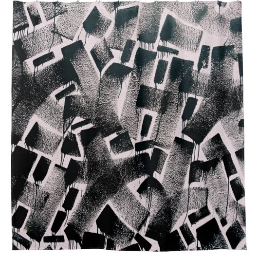 ABSTRACTE BEDEELING VAN ZWARTE EN WITTE KLEUREN DOUCHEGORDIJN (Voorkant)