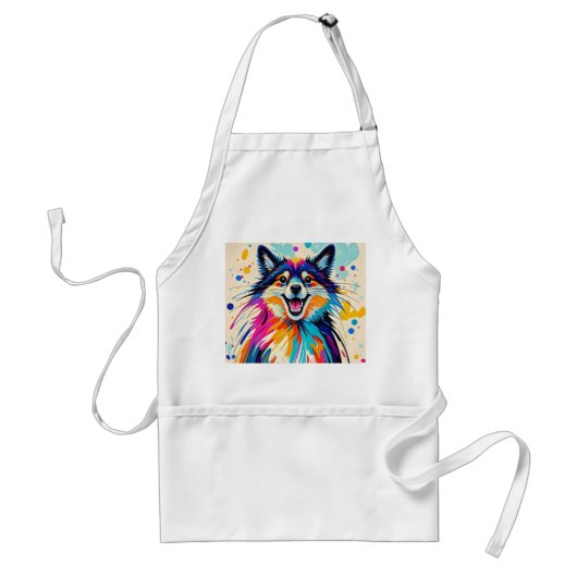 Abstracte beer schattig grappig blij dier kunst standaard schort (Voorkant)