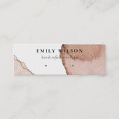 Abstracte Beige Bruine Waterverf Oorbel Display Mini Visitekaartje (Voorkant)