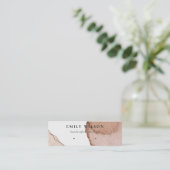 Abstracte Beige Bruine Waterverf Oorbel Display Mini Visitekaartje (Staand voorkant)