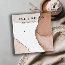 Abstracte Beige Bruine Waterverf Oorbel Display