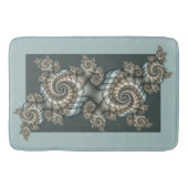 Abstracte beige lichtblauwe fractale kunstspiralen badmat (Voorkant)